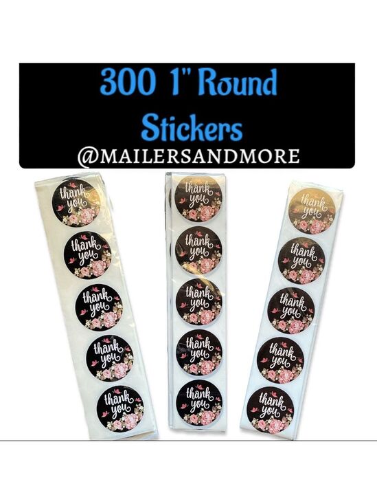 Mailers And More Other - 300 Pack of 1" Round Rose Butterfly Thank You Stickers "Thank you" PRICE IS FIRM